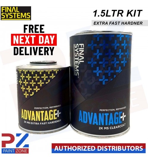 Final Systems Advantage+ 2K MS Clear Coat With Extra Fast Hardener 1.5LTR KIT